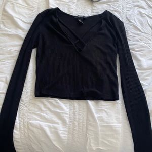 Forever 21 Cropped Long Sleeve Shirt